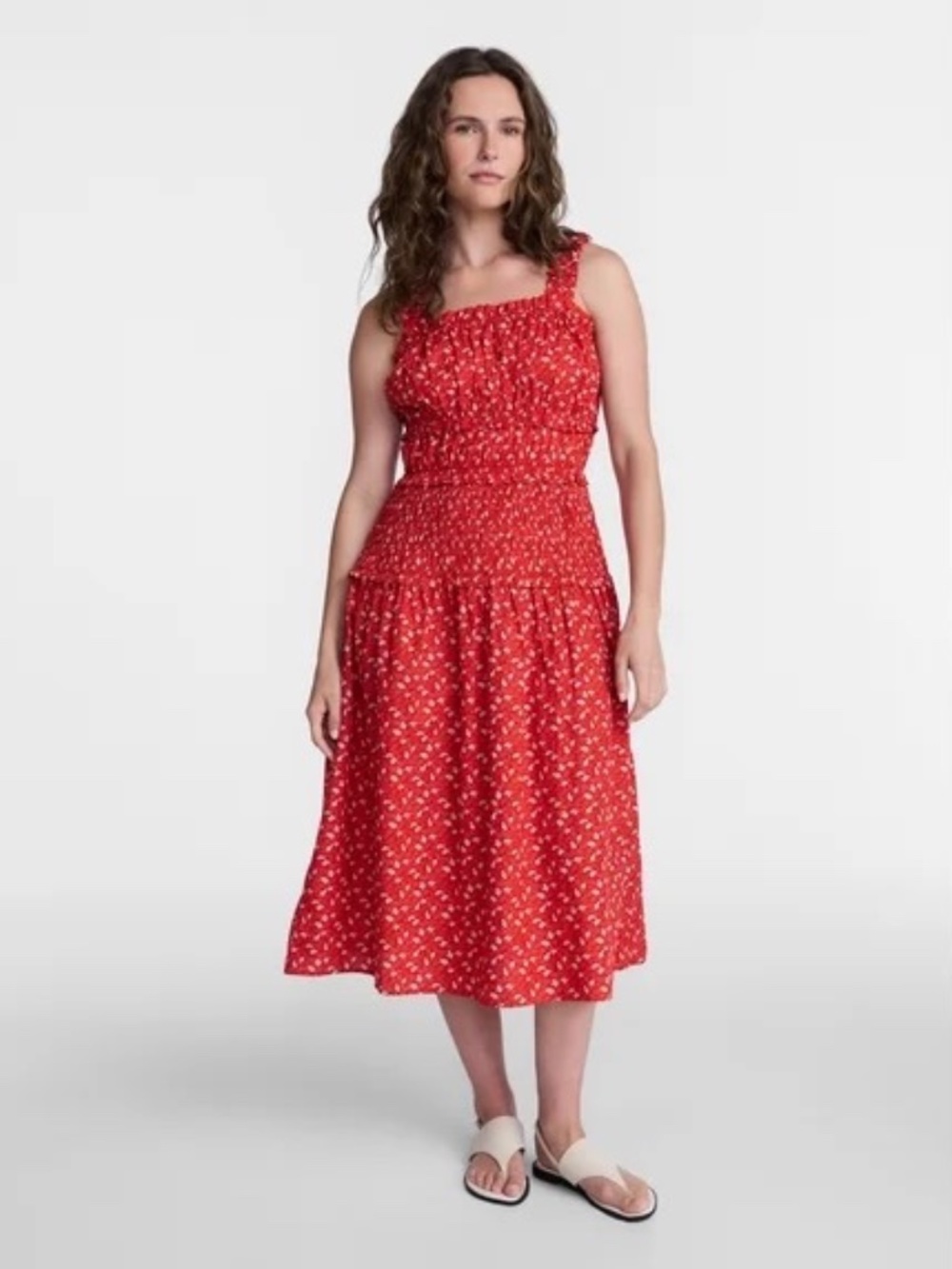 Smocked Peasant Midi Dress | NWOT